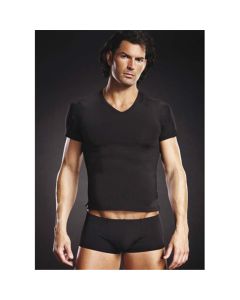 T-Shirt Performance Microfiber V-Neck Preta