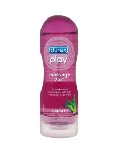 Gel Lubrificante e Massagem Durex® 2 em 1 Aloe Vera (200 ml)